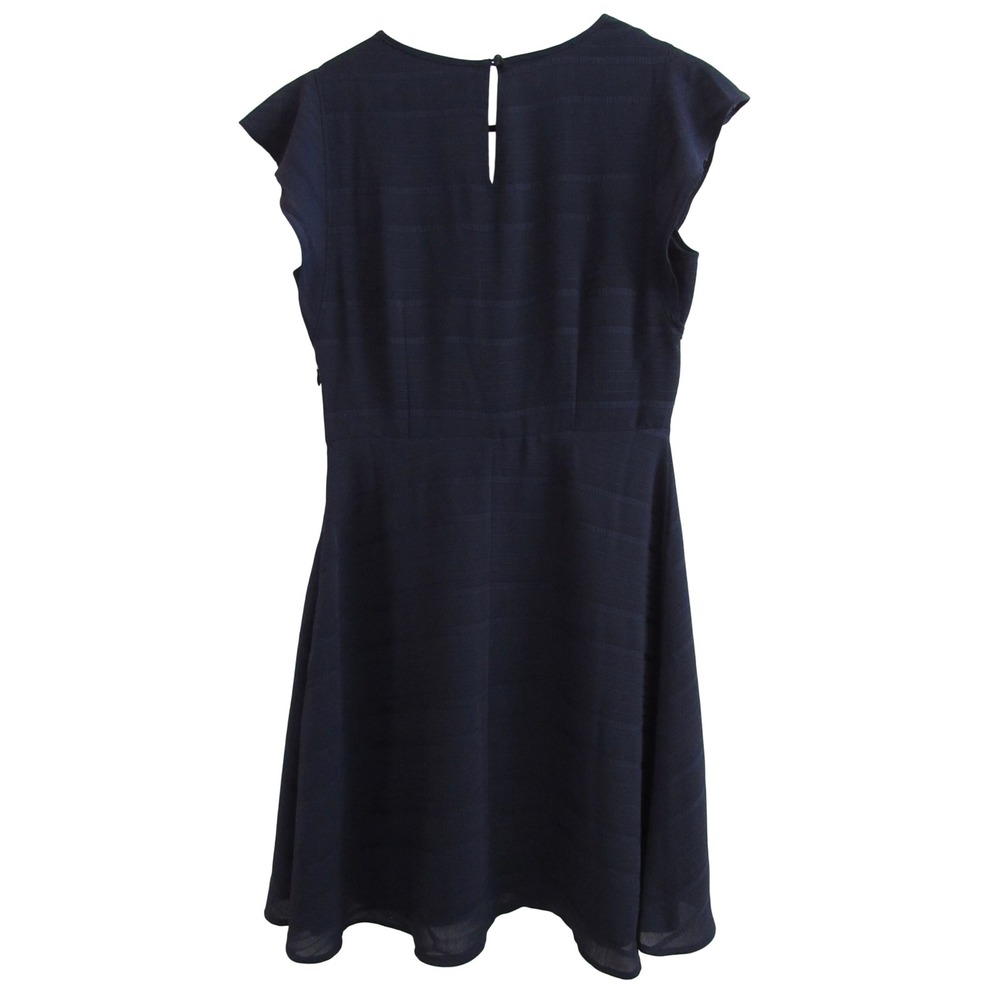 Banana Republic Navy Flutter Sleeve Fit & Flare Dress Size 6 Career Chic - Picture 5 of 5
